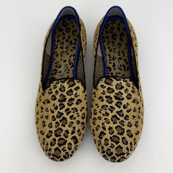 Rothy's The Loafer Fabric Knit Slip-On Flats Shoes in Leopard Cheetah Animal 9.5 - Picture 2 of 13